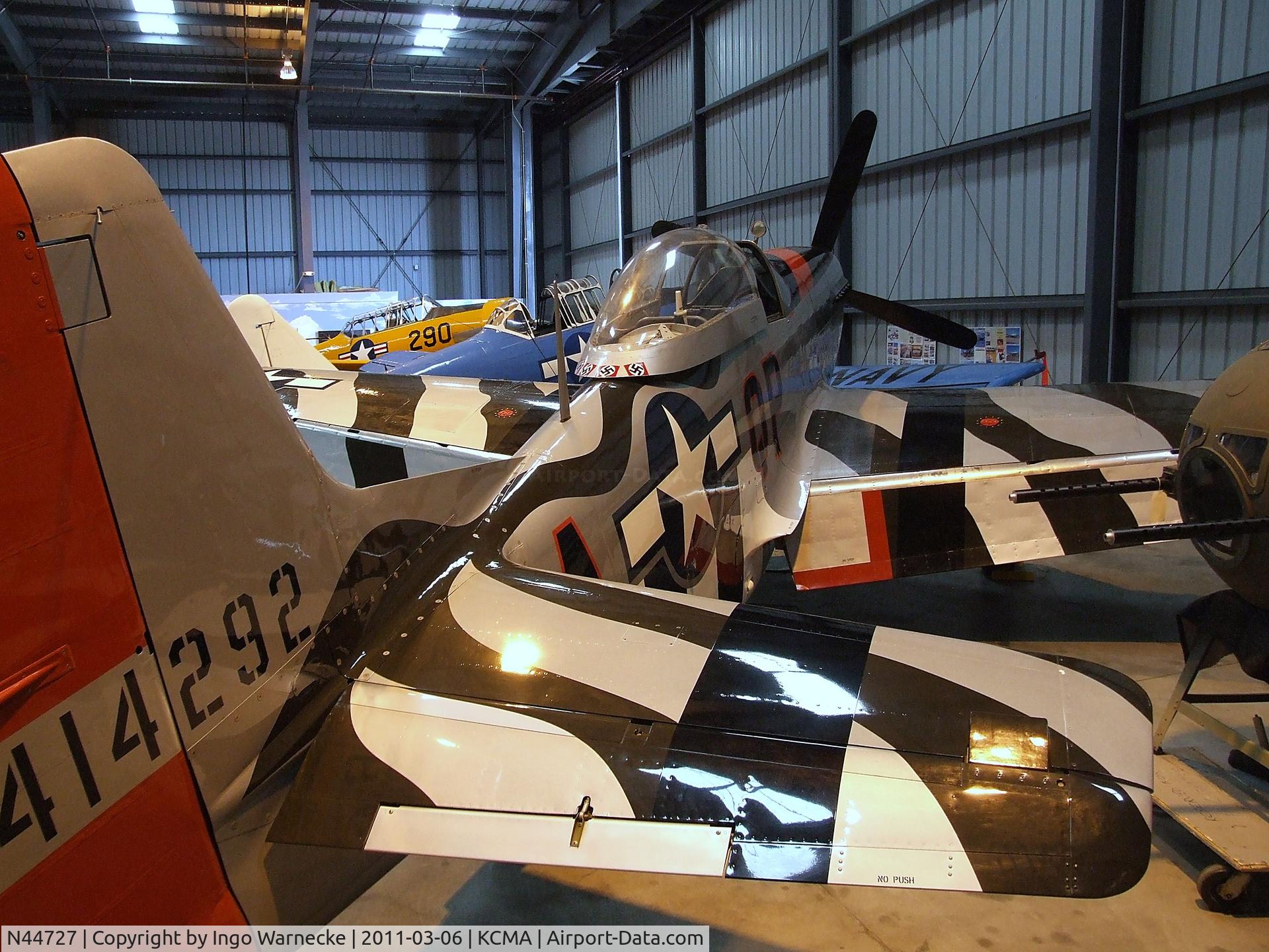 N44727, 1944 North American P-51D Mustang C/N 122-39198, North American P-51D Mustang at the Commemorative Air Force Southern California Wing's WW II Aviation Museum, Camarillo CA