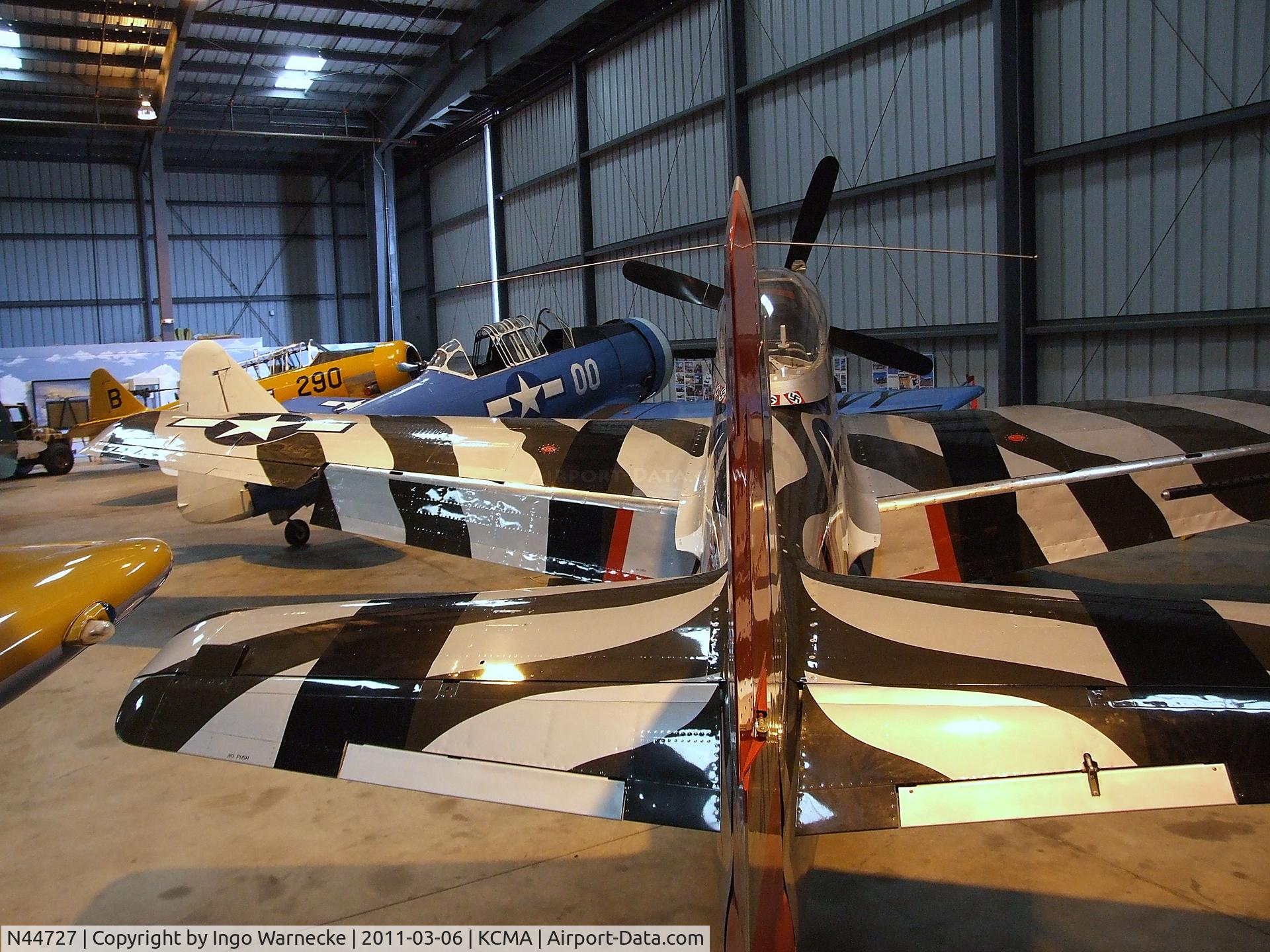 N44727, 1944 North American P-51D Mustang C/N 122-39198, North American P-51D Mustang at the Commemorative Air Force Southern California Wing's WW II Aviation Museum, Camarillo CA