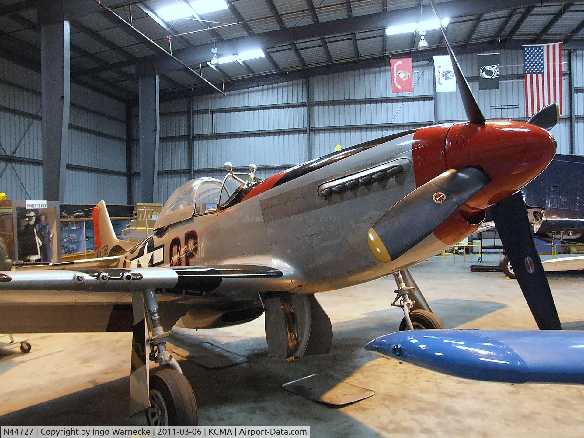 N44727, 1944 North American P-51D Mustang C/N 122-39198, North American P-51D Mustang at the Commemorative Air Force Southern California Wing's WW II Aviation Museum, Camarillo CA