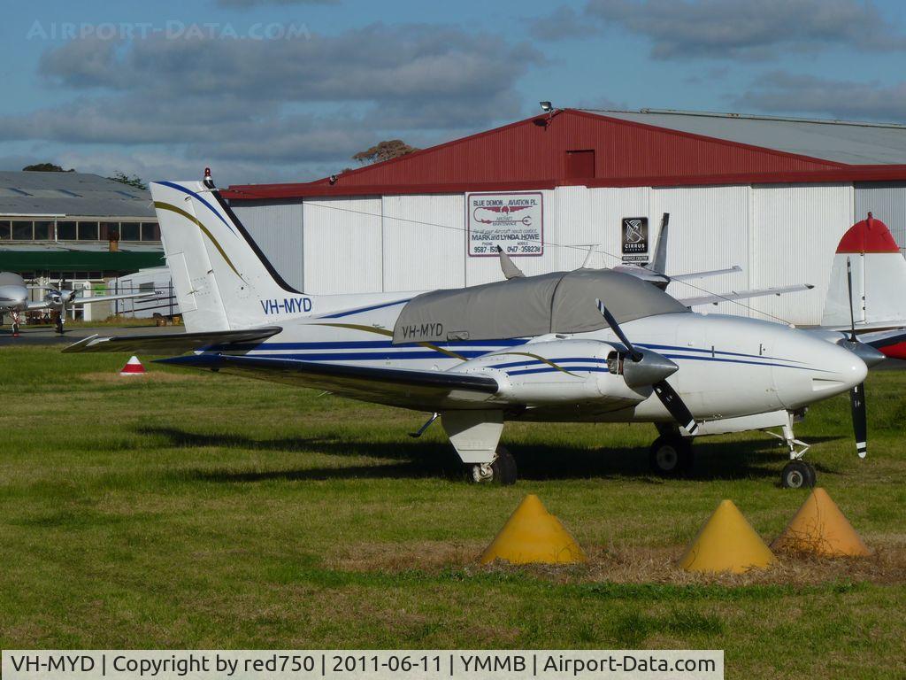 VH-MYD, 1969 Beech D55 Baron C/N TE-618, Beechcraft D55 Baron VH-MYD at Moorabbin