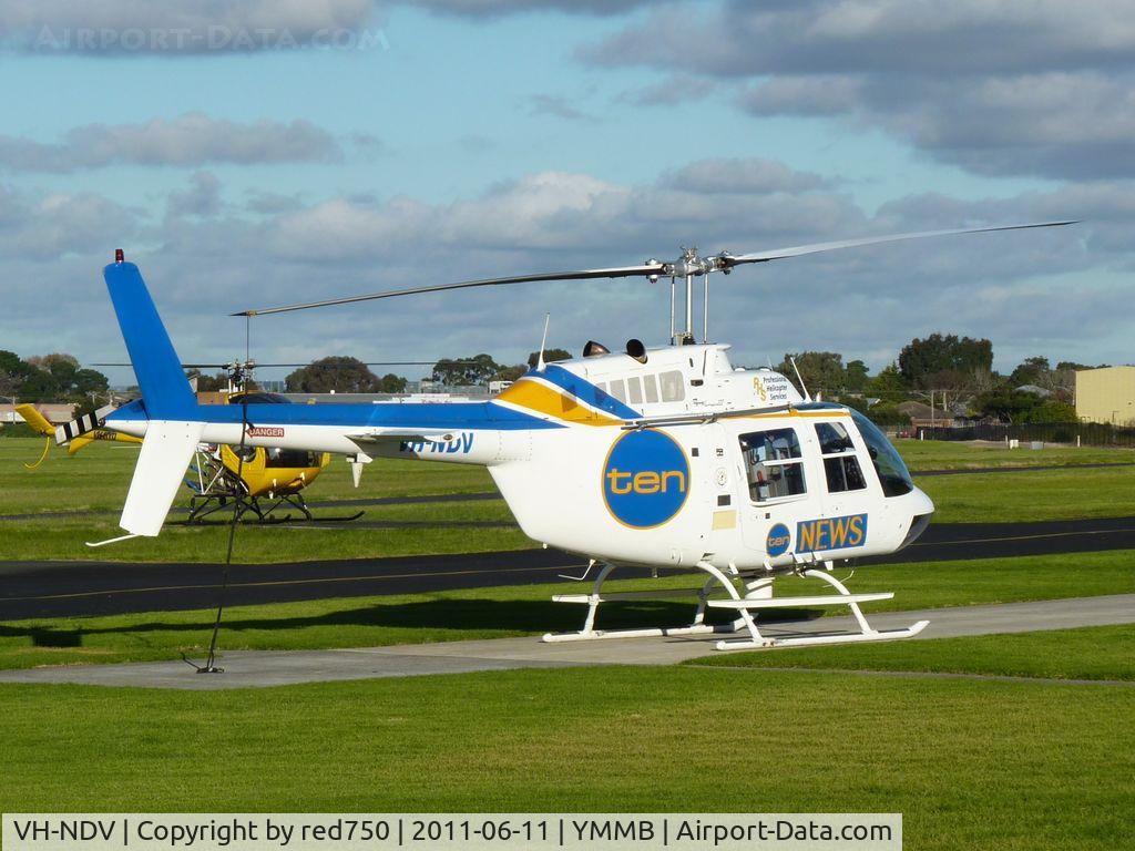 VH-NDV, 1989 Bell 206B JetRanger III C/N 4071, Channel 10 news helicopter, Bell 206 LongRanger VH-NDV, at Moorabbin