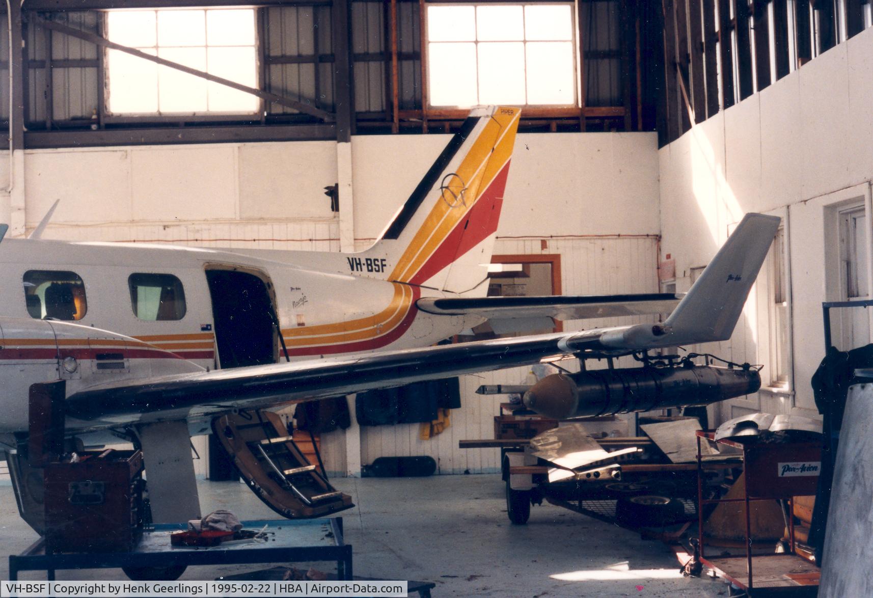 VH-BSF, 1971 Piper PA-31P Navajo Navajo C/N 31P-58, Underwing container for making rain