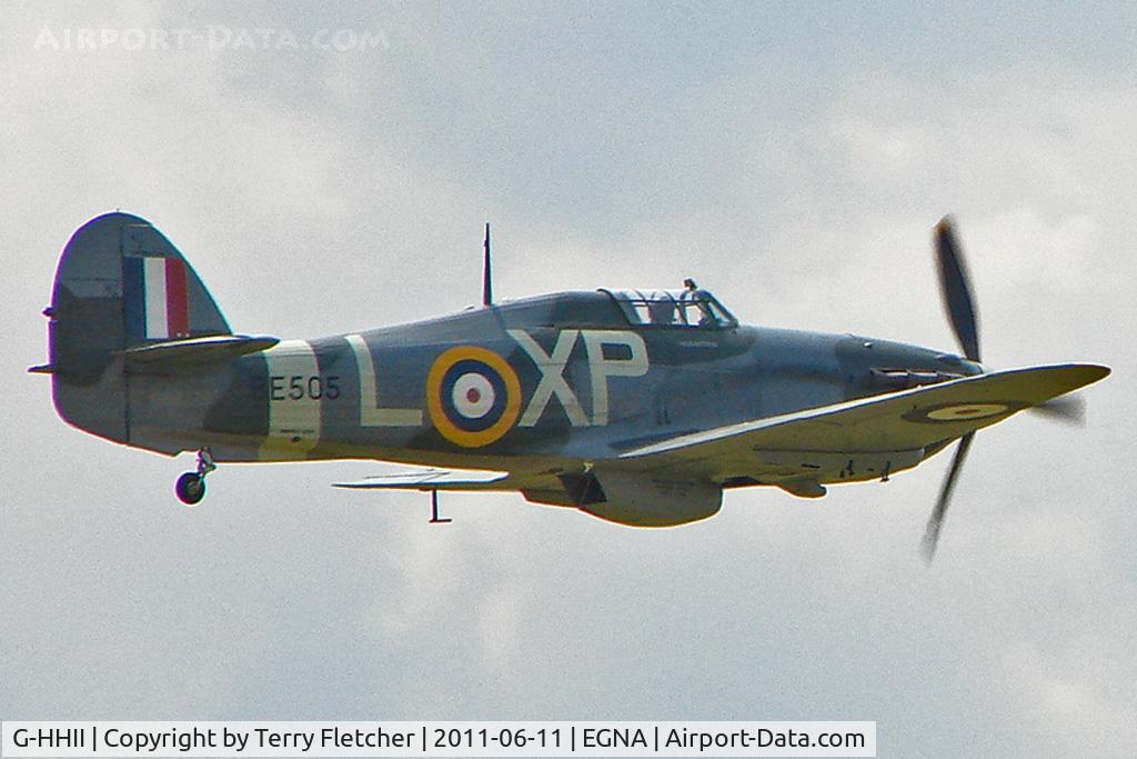 G-HHII, 1940 Hawker (CCF) Hurricane Mk2B C/N CCF/R20023, 1940 CCF Hawker Hurricane IIB, c/n: CCF/R20023 - one of the aircraft present at the 2011 Merlin Pageant held at Hucknall Airfield