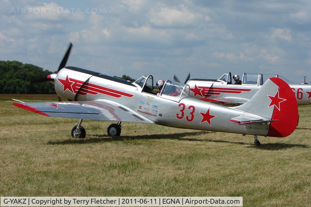 G-YAKZ, 1985 Yakovlev Yak-50 C/N 853206, YAK 50 - RED 33 - One of the aircraft at the 2011 Merlin Pageant held at Hucknall Airfield