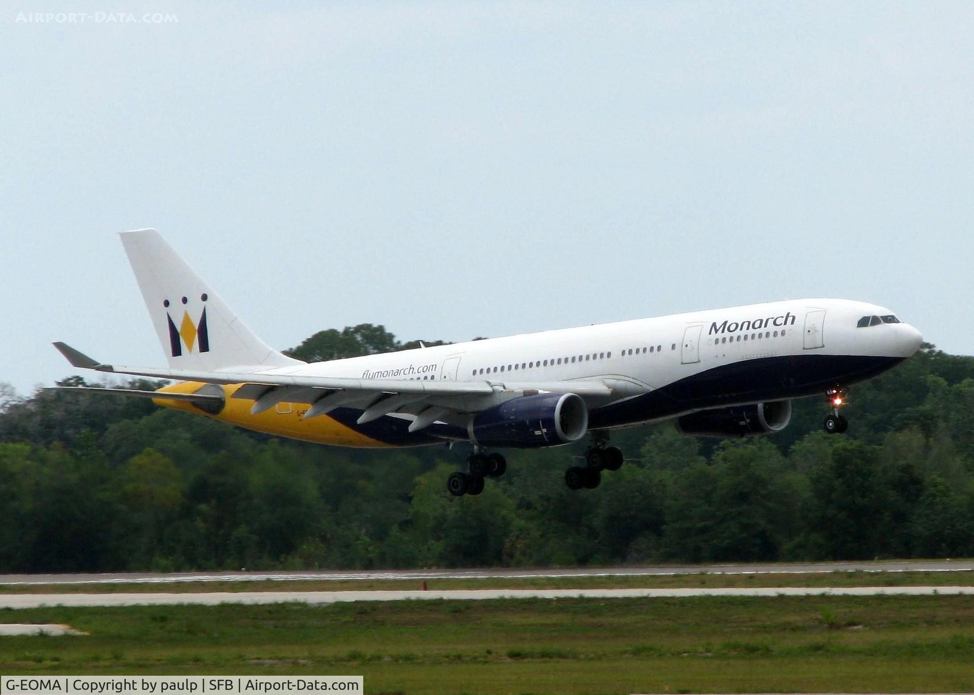 G-EOMA, 1999 Airbus A330-243 C/N 265, Landing at Sanford.