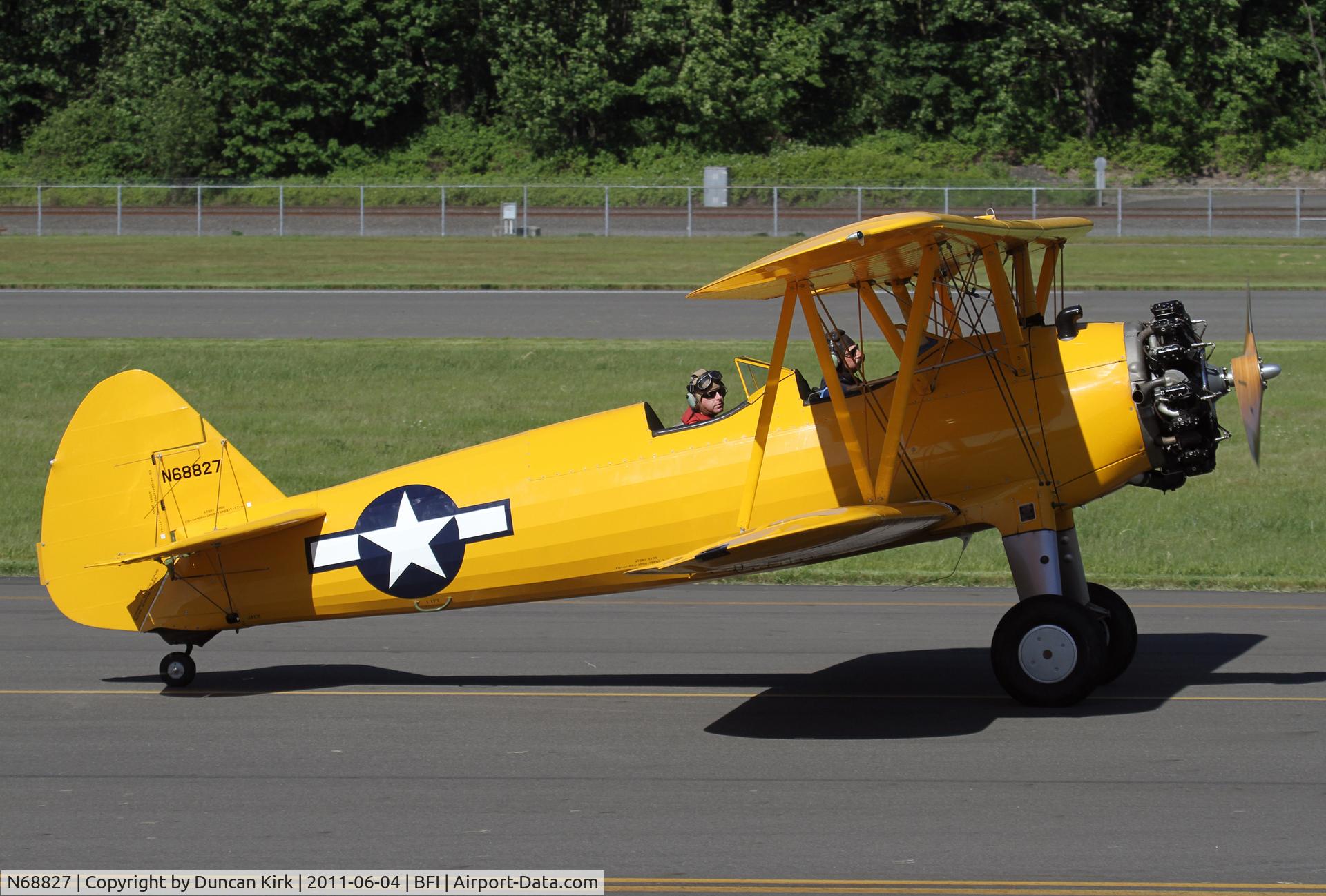 N68827, 1942 Boeing A75N1(PT17) C/N 75-5701, Doing joy flights at BFI