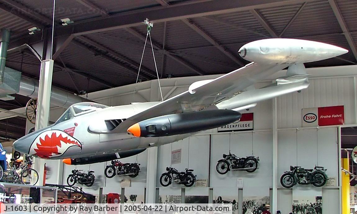 J-1603, De Havilland (F+W Emmen) DH-112 Venom FB.50 C/N 813, DH.112 Venom FB.50 [813] Sinsheim~D 22/04/2005