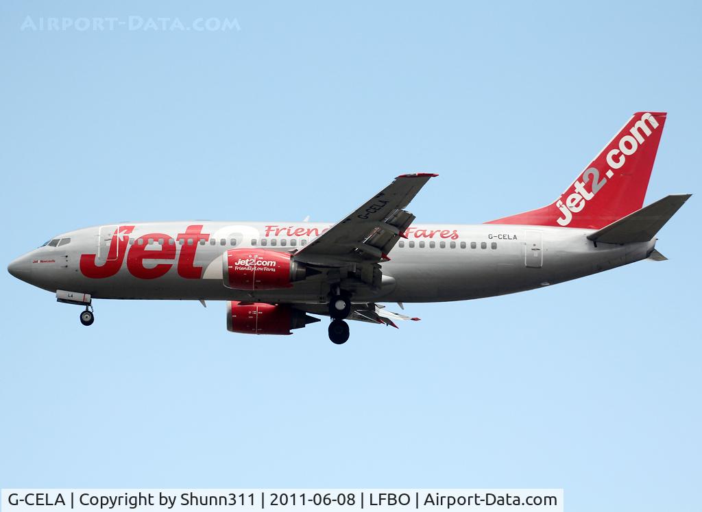 G-CELA, 1986 Boeing 737-377(QC) C/N 23663, Landing rwy 32L