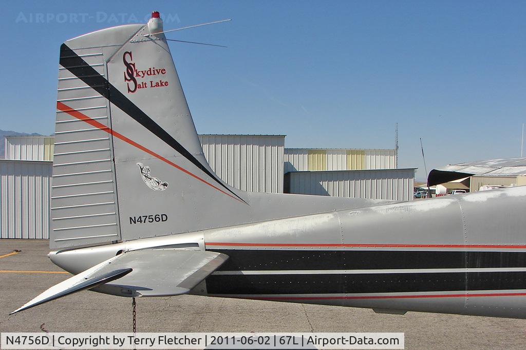 N4756D, 1958 Cessna 182A Skylane C/N 34856, Tail fin of 1958 Cessna 182A, c/n: 34856 at Mesquite , NV