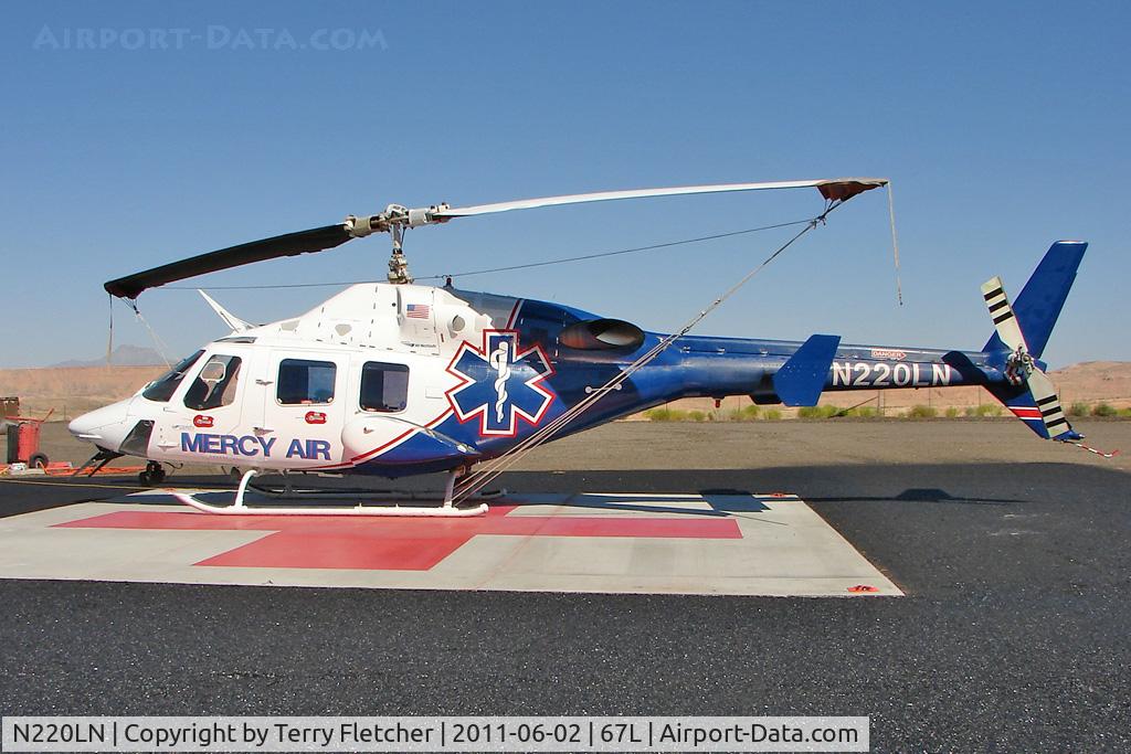 N220LN, 1987 Bell 222U C/N 47567, 1987 Bell 222U, c/n: 47567 of Mercy Air at Mesquite , NV