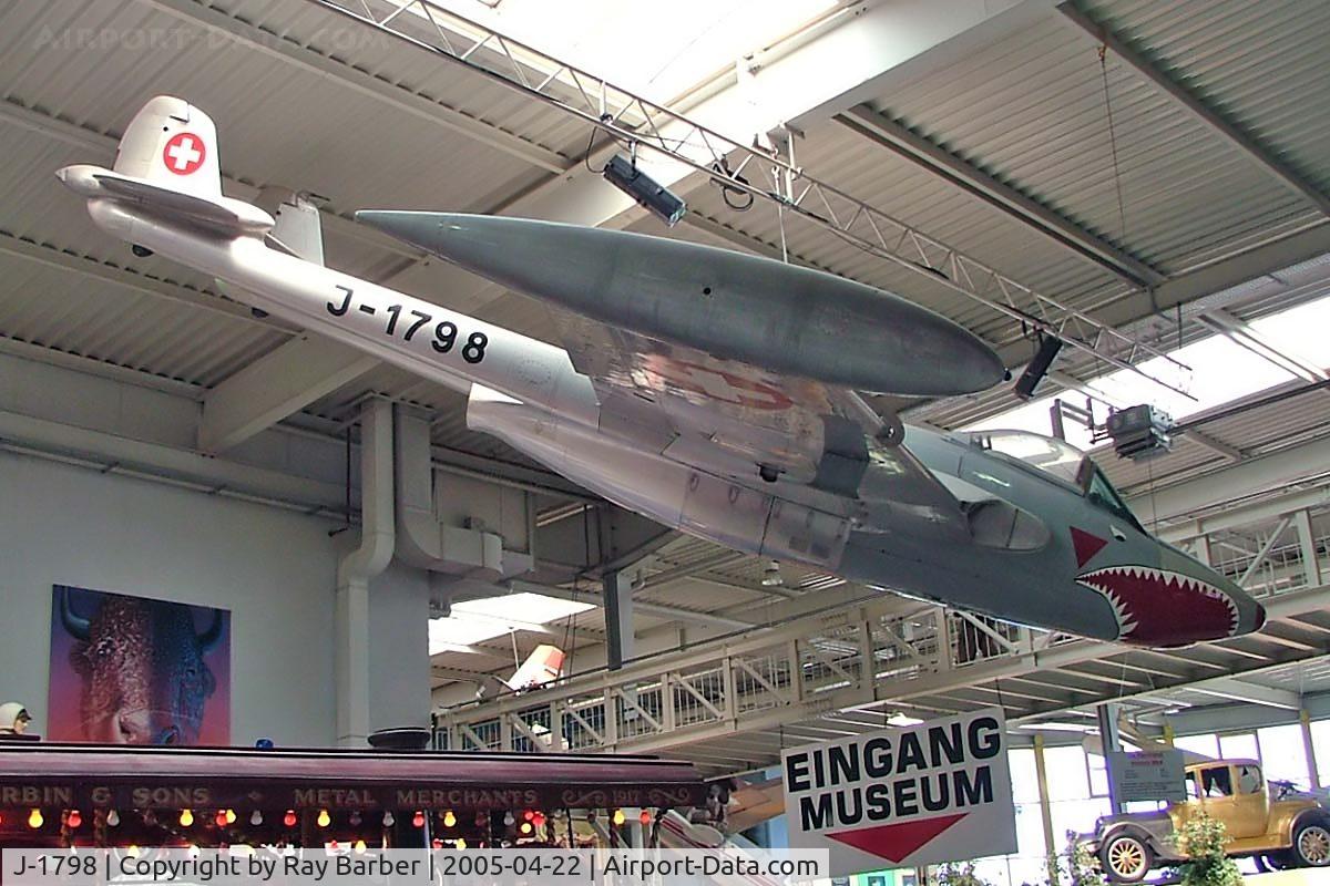 J-1798, De Havilland (F+W Emmen) DH-112 Venom FB.54 C/N 968, J-1798   DH.112 Venom FB.54 [968] Sinsheim~D 22/04/2005