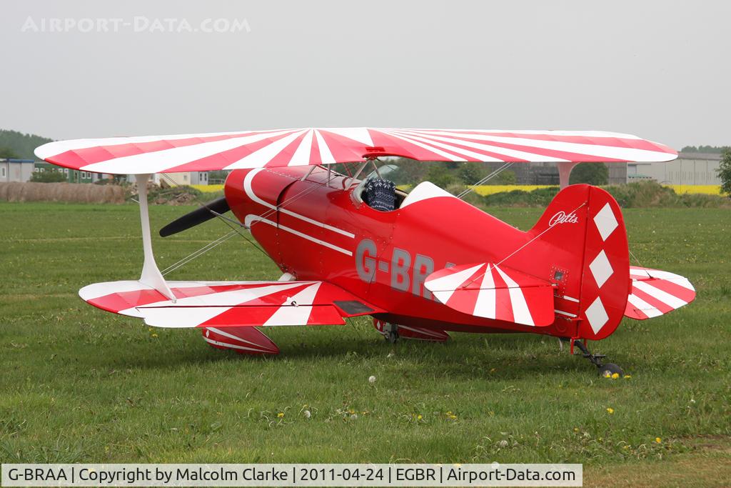 G-BRAA, 1965 Pitts S-1C Special C/N 101-GM, Pitts S-1C at Breighton Airfield, UK in April 2011.