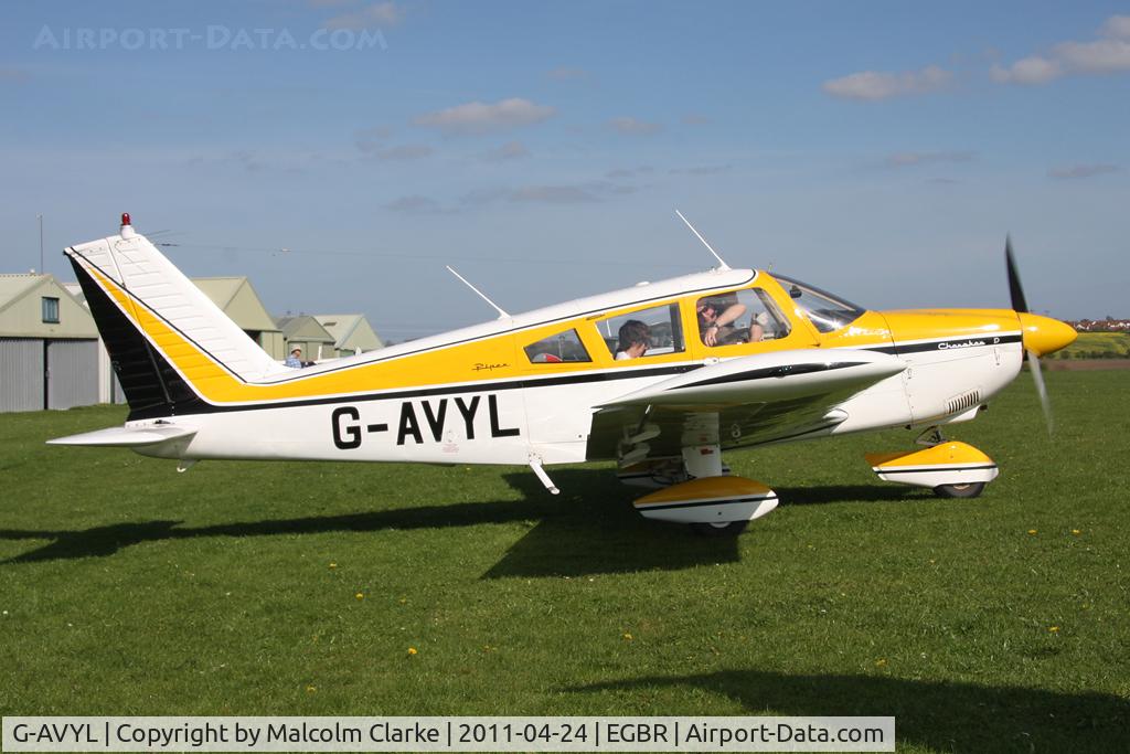 G-AVYL, 1968 Piper PA-28-180 Cherokee D C/N 28-4622, Piper PA-28-180 Cherokee D at Breighton Airfield, UK in April 2011.