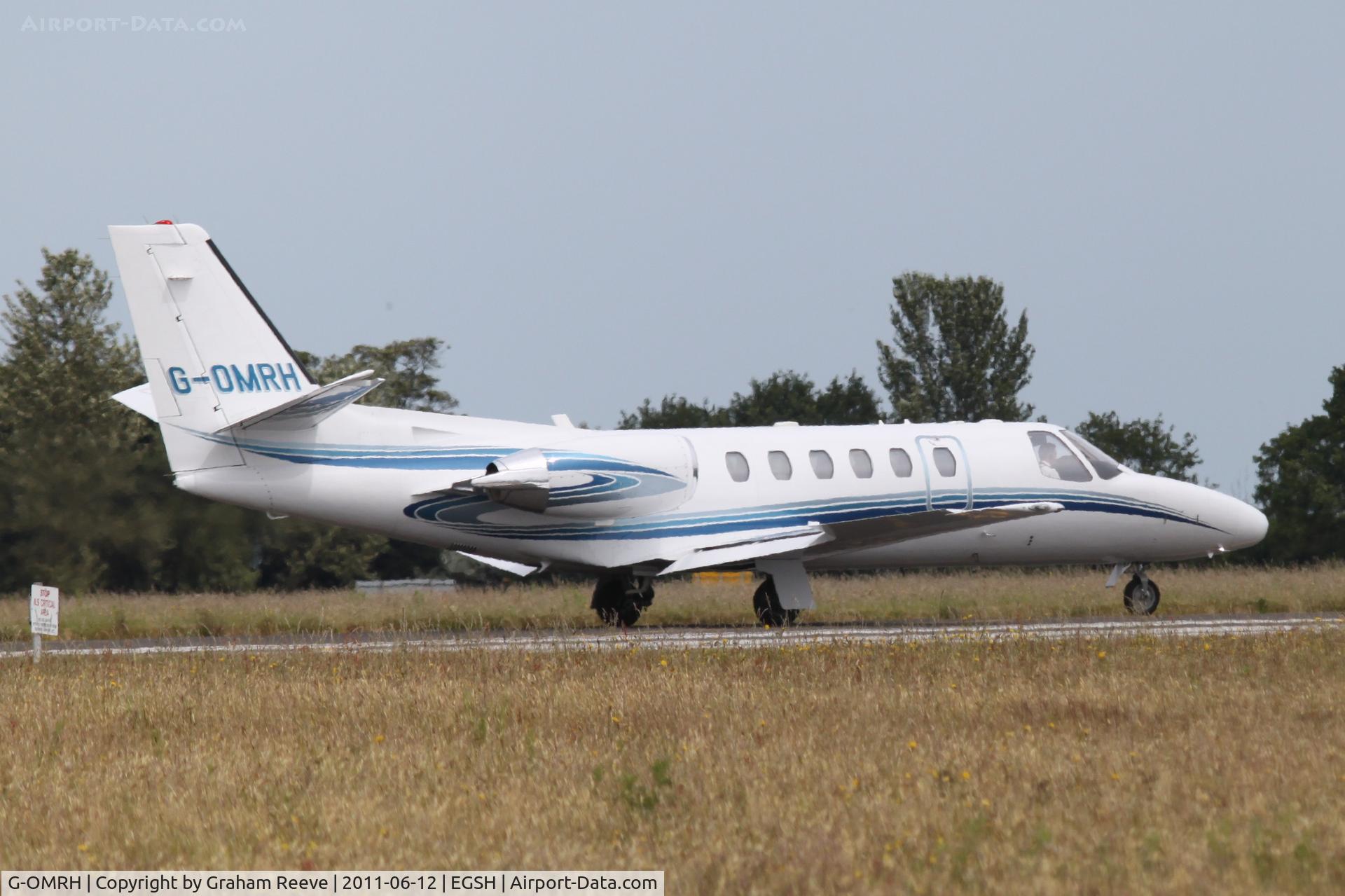 G-OMRH, 2004 Cessna 550 Citation Bravo C/N 550-1086, About to take off