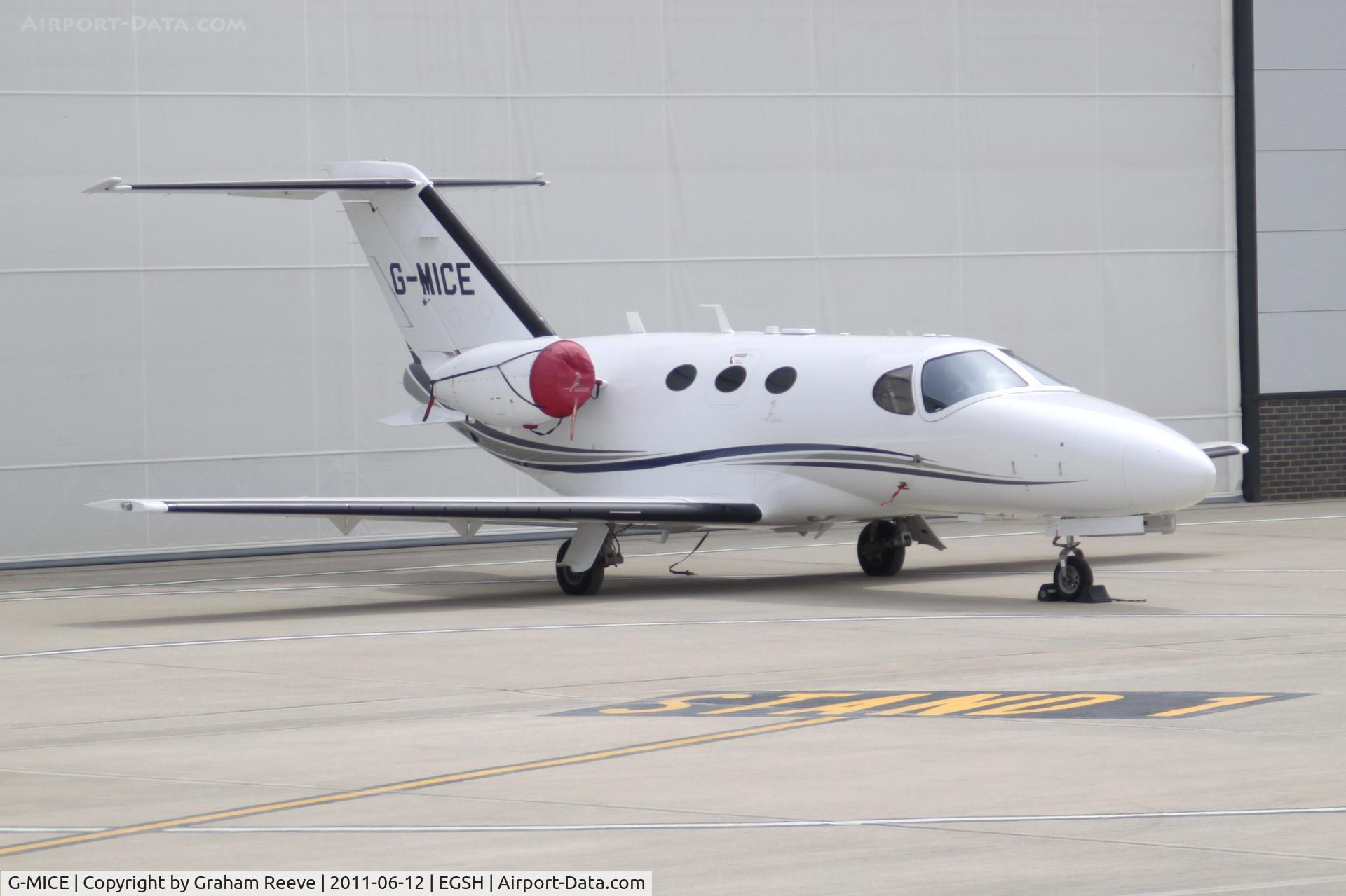 G-MICE, 2009 Cessna 510 Citation Mustang Citation Mustang C/N 510-0156, Parked at Norwich.