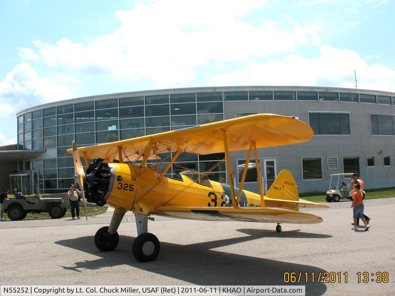 N55252, 1940 Boeing A75N1(PT17) C/N 75-107, Stearman N55252 at home at Butler County Regional Airport, Hamilton, OH June 2011