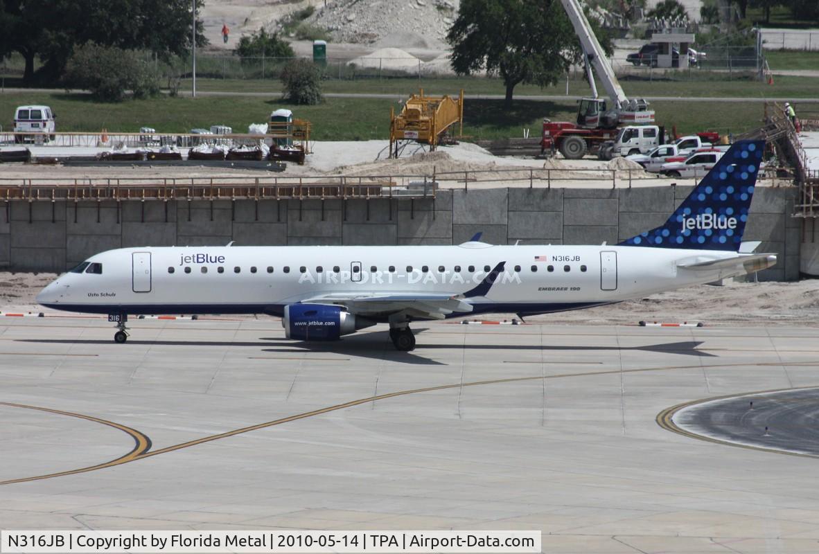 N316JB, Embraer ERJ-190-100 IGW 190AR C/N 19000292, Jet Blue E190