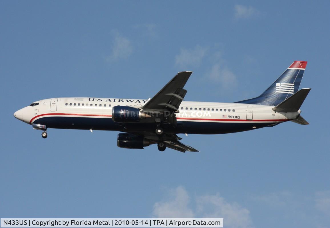 N433US, 1990 Boeing 737-4B7 C/N 24555, US Airways 737