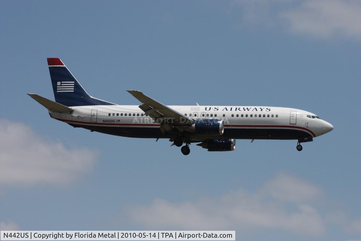 N442US, 1990 Boeing 737-4B7 C/N 24841, US Airways 737