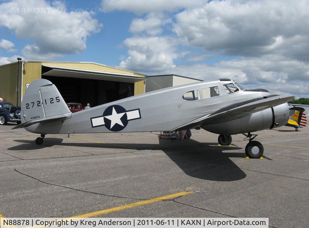 N88878, 1943 Cessna UC-78C (T-50) Bobcat C/N 4121, Cessna T-50 Bobcat on display at the Greatest Generation Day.