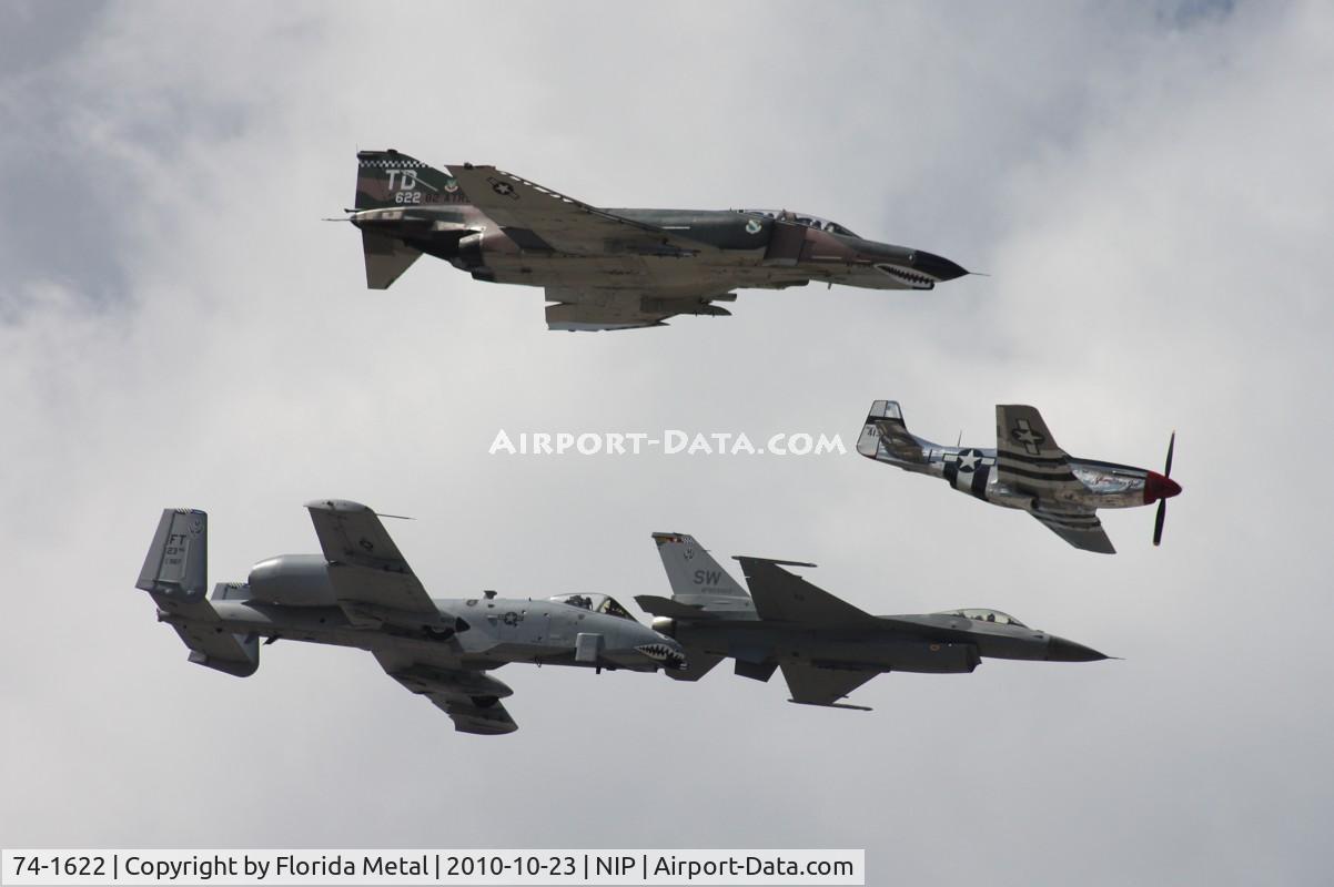 74-1622, McDonnell Douglas QF-4E Phantom II C/N 4852, F-4 with F-16, A-10 and P-51