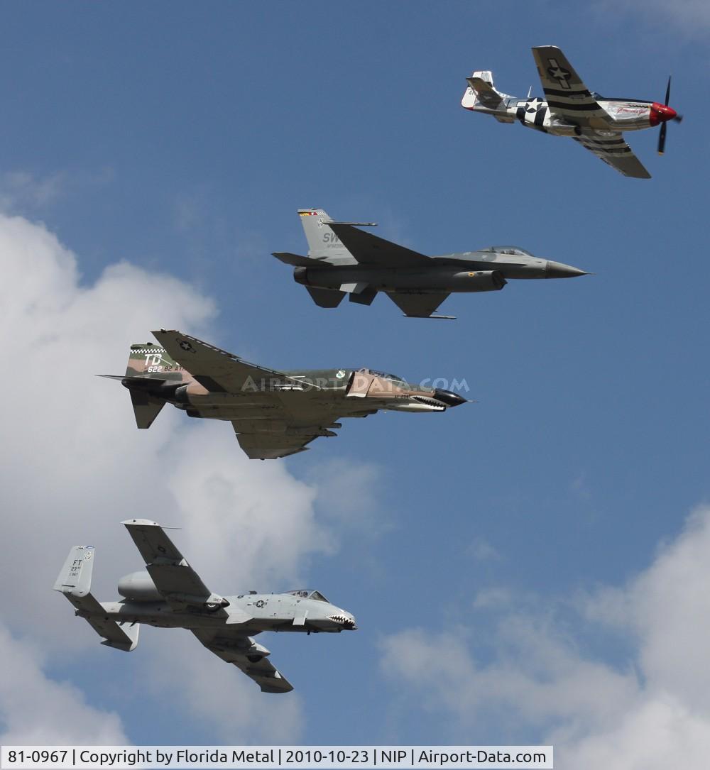 81-0967, 1981 Fairchild Republic A-10C Thunderbolt II C/N A10-0662, With F-4, F-16 and P-51
