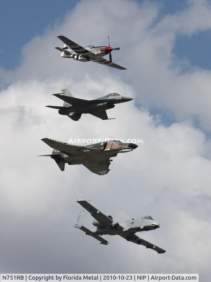 N751RB, 1944 North American P-51D Mustang C/N 44-13903JP, With F-4, F-16 and A-10