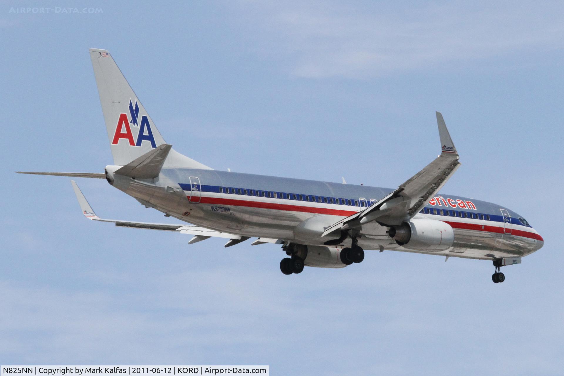 N825NN, 2010 Boeing 737-823 C/N 31087, American Airlines Boeing 737-823, AAL2098 arriving from KSEA, on approach RWY 10 KORD.