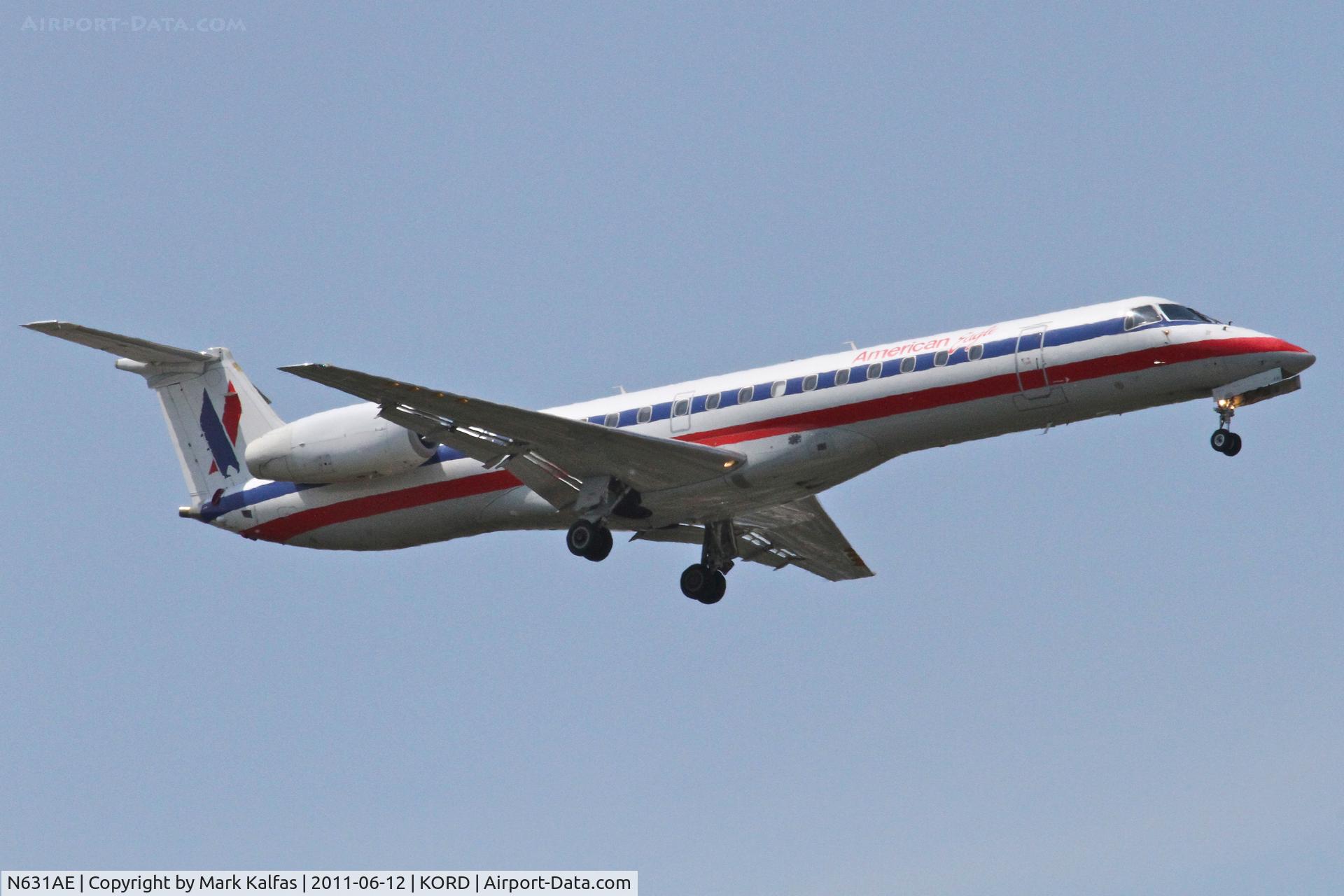 N631AE, 1999 Embraer ERJ-145LR (EMB-145LR) C/N 145139, American Eagle Embraer EMB-145LR, EGF3993 arriving from KOMA, RWY 10 approach KORD.