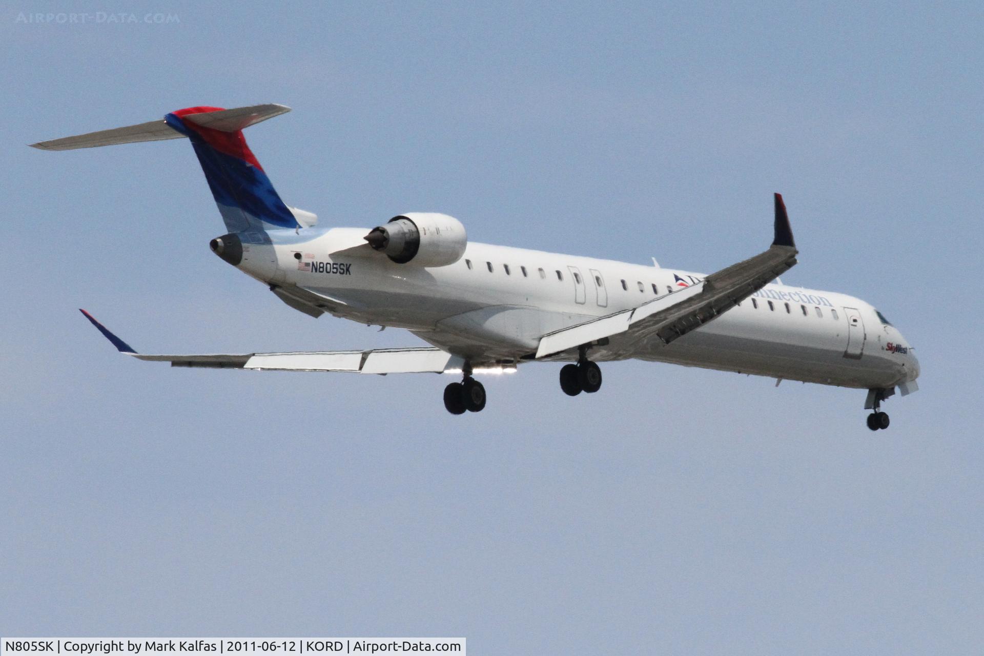 N805SK, 2006 Bombardier CRJ-900ER (CL-600-2D24) C/N 15069, SkyWest / Delta Express Bombardier CL600-2D24, SKW4616 arriving from KSLC, RWY 10 approach KORD.