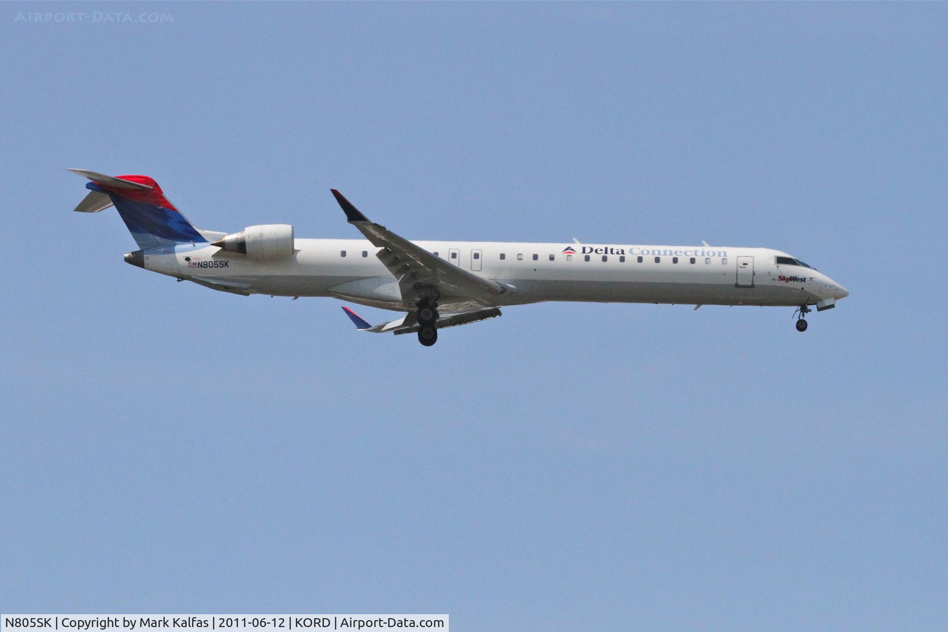 N805SK, 2006 Bombardier CRJ-900ER (CL-600-2D24) C/N 15069, SkyWest / Delta Express Bombardier CL600-2D24, SKW4616 arriving from KSLC, RWY 10 approach KORD.