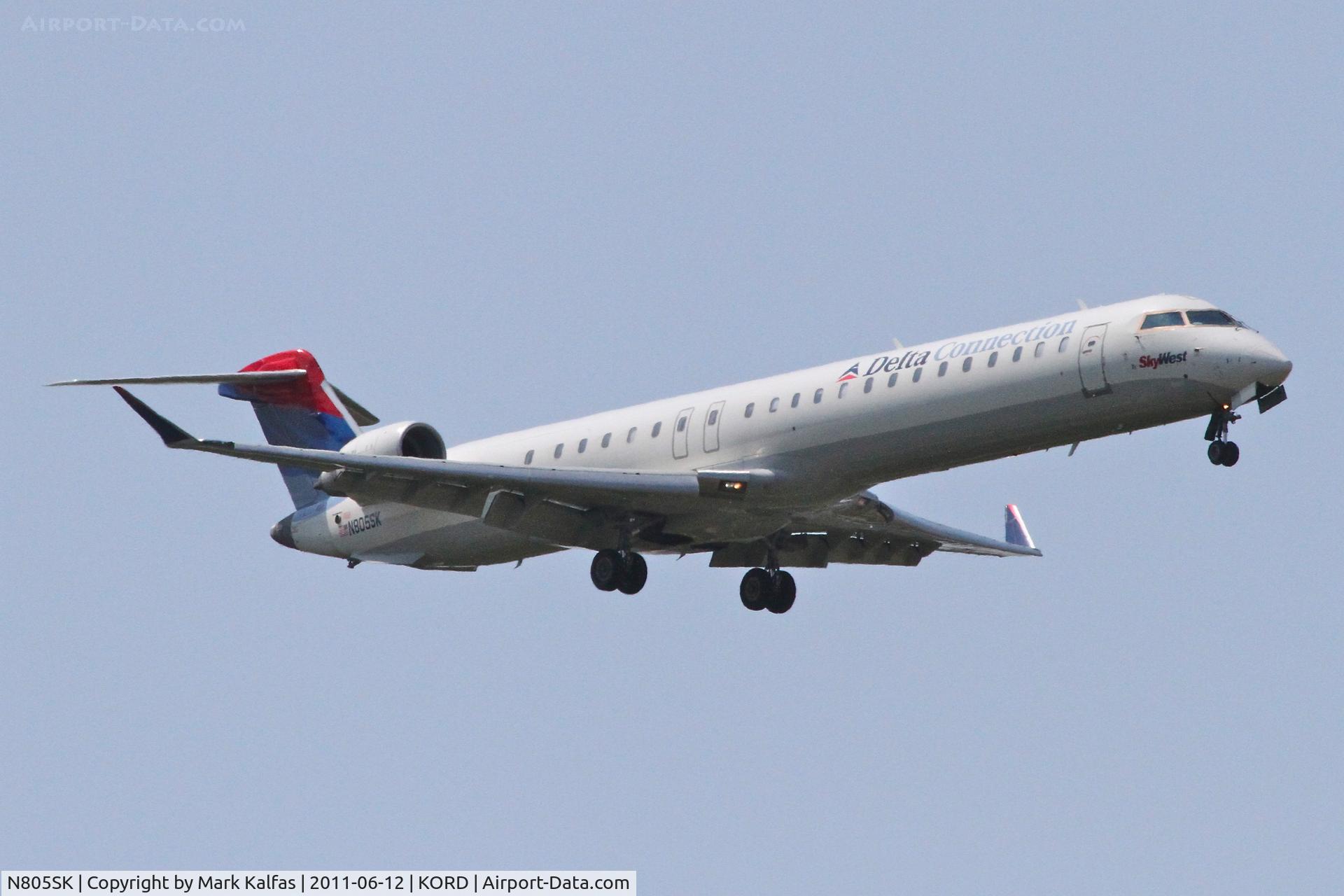 N805SK, 2006 Bombardier CRJ-900ER (CL-600-2D24) C/N 15069, SkyWest / Delta Express Bombardier CL600-2D24, SKW4616 arriving from KSLC, RWY 10 approach KORD.