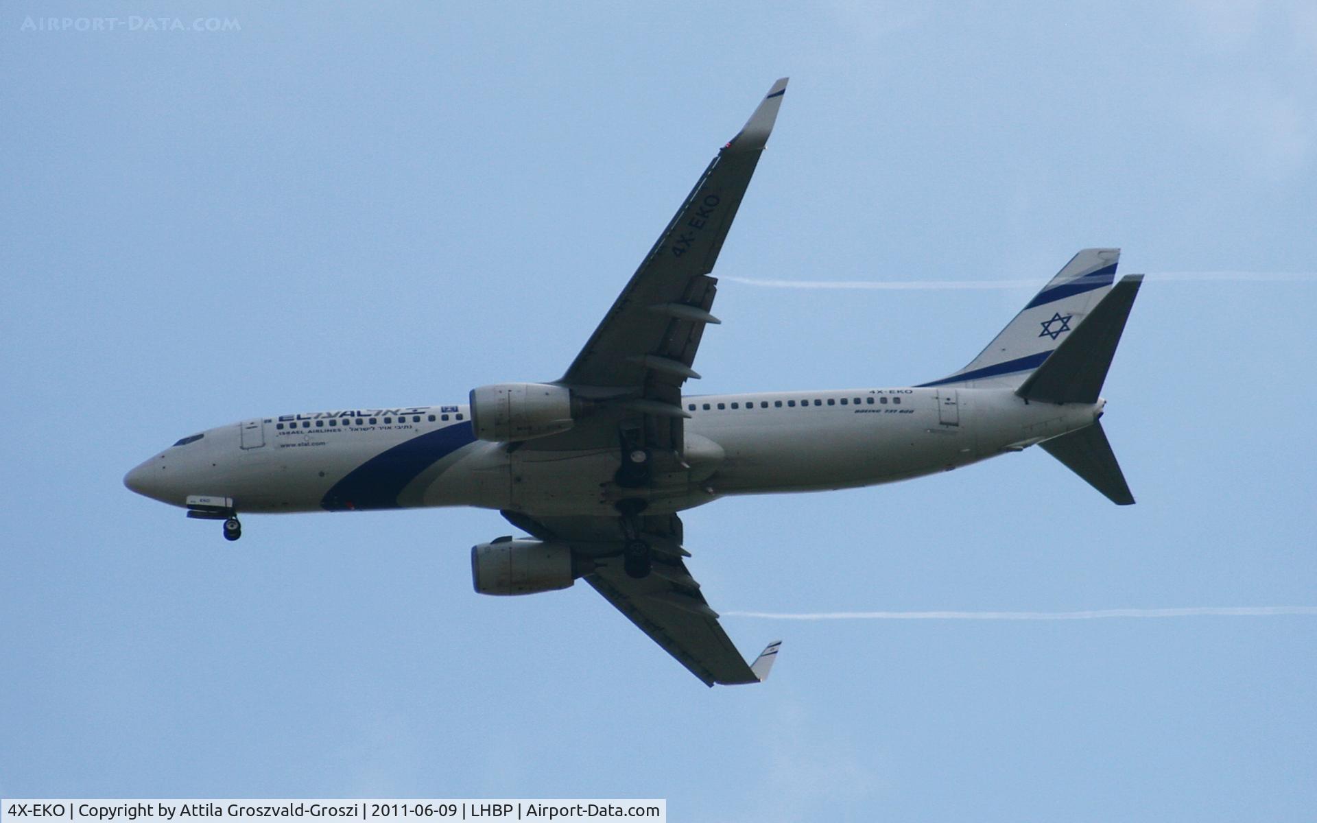 4X-EKO, 2003 Boeing 737-86Q C/N 30287, Getting off direction Budapest Liszt Ferenc onto an International Airport, in Üllö city airspace.