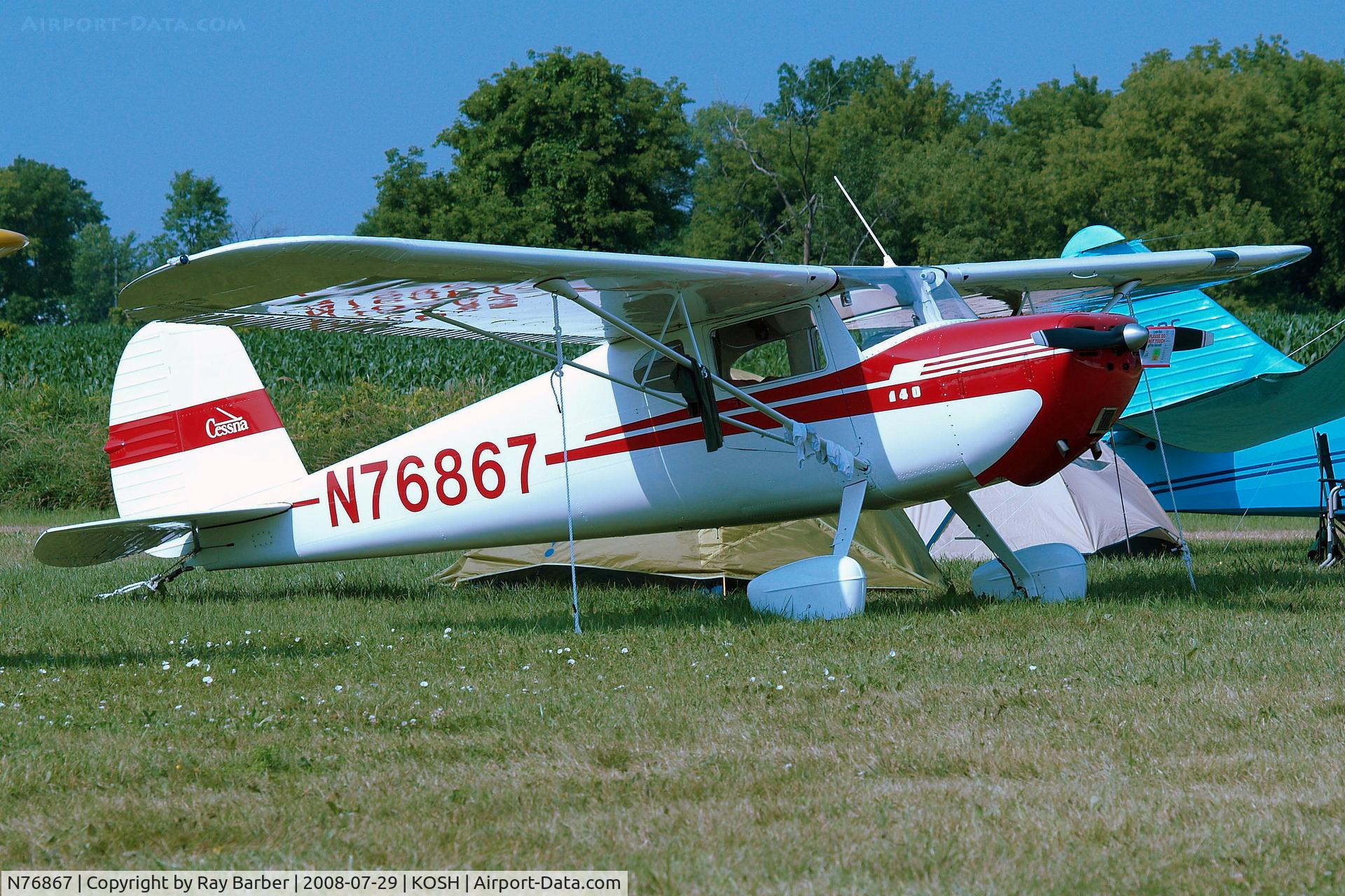 N76867, 1946 Cessna 140 C/N 11301, Cessna 140 [11301] Oshkosh~N 29/07/2008