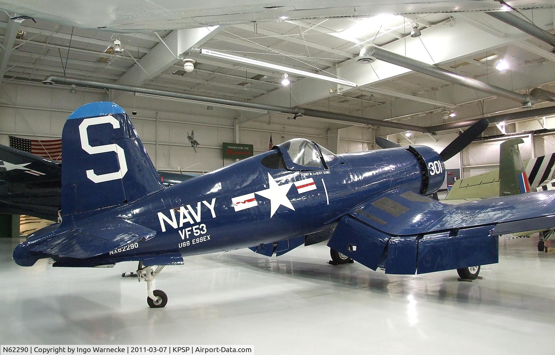 N62290, 1945 Goodyear FG-1D Corsair C/N 3890, Vought (Goodyear) FG-1D (F4U) Corsair at the Palm Springs Air Museum, Palm Springs CA
