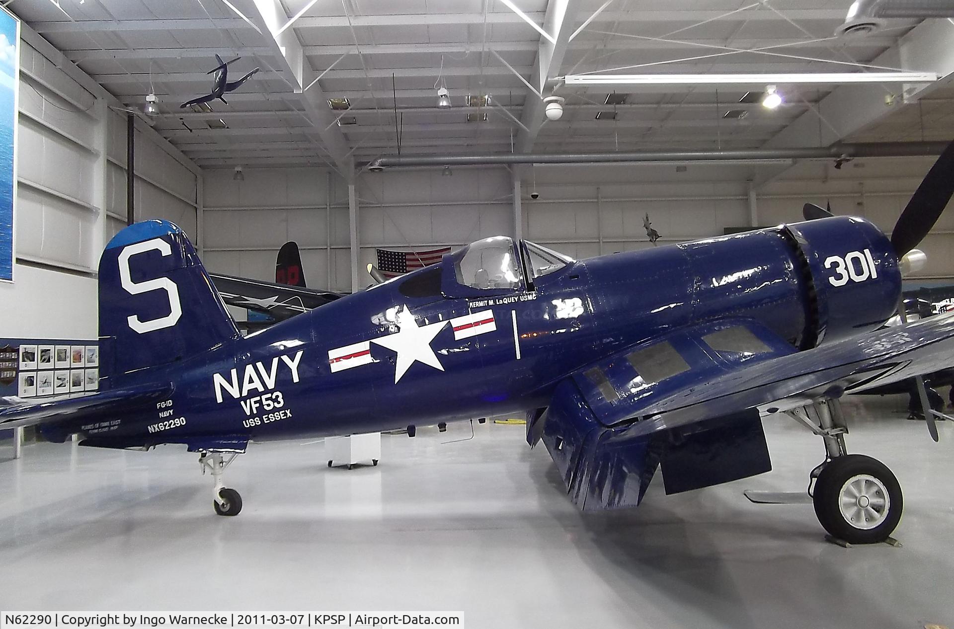 N62290, 1945 Goodyear FG-1D Corsair C/N 3890, Vought (Goodyear) FG-1D (F4U) Corsair at the Palm Springs Air Museum, Palm Springs CA