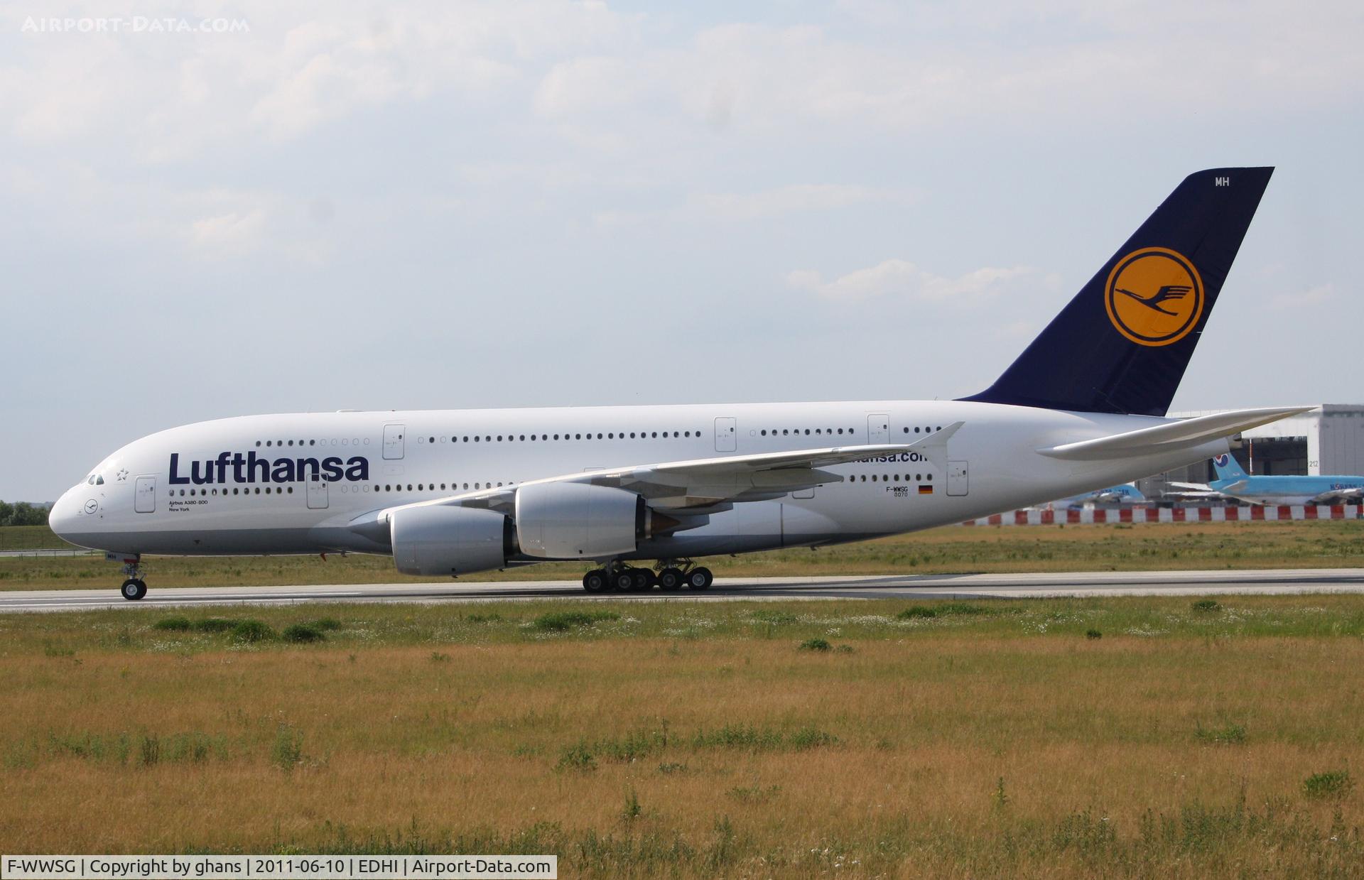 F-WWSG, 2010 Airbus A380-841 C/N 070, to become D-AIMH