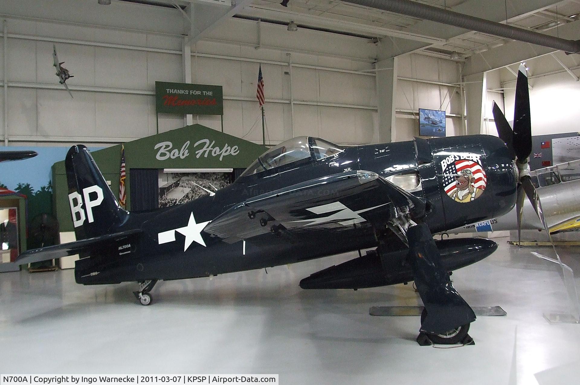 N700A, 1950 Grumman G-58B Gulfhawk C/N D.1262, Grumman G-58B Gulfhawk (civilian F8F Bearcat) at the Palm Springs Air Museum, Palm Springs CA