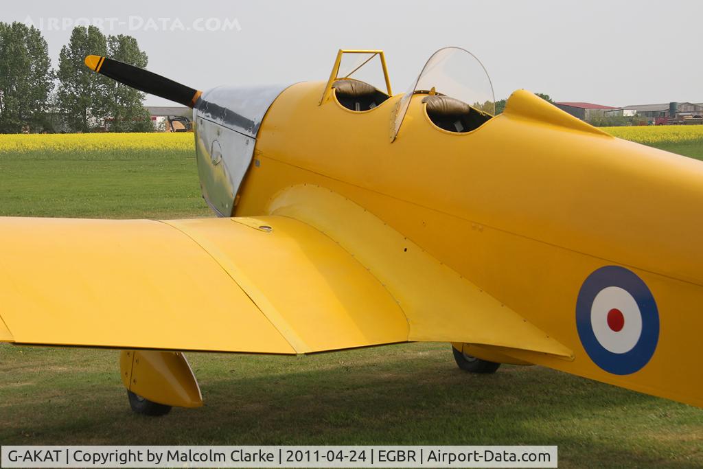 G-AKAT, 1940 Miles M14A Hawk Trainer 3 C/N 2005, Miles M14A Hawk Trainer at Breighton Airfield, UK in April 2011.