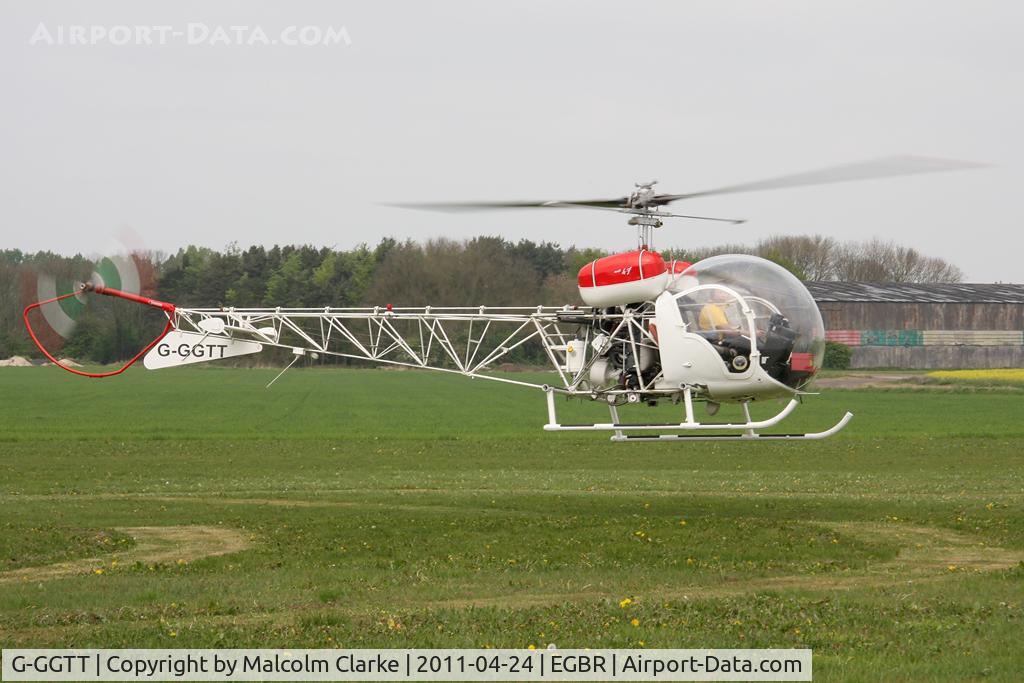 G-GGTT, 1970 Agusta AB-47G-4A C/N 2538, Agusta 47G-4A at The Real Aeroplane Company's Easter Fly-In, Breighton Airfield, April 24th 2011.