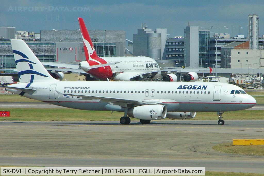 SX-DVH, 2007 Airbus A320-232 C/N 3066, Aegean's 1991 Airbus A320-212, c/n: 190 at Heathrow
