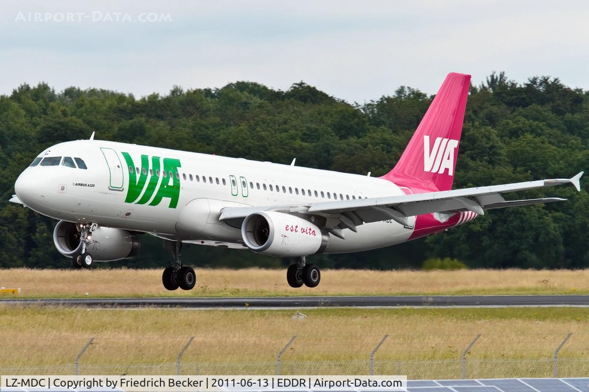 LZ-MDC, 2010 Airbus A320-232 C/N 4270, moments prior touchdown