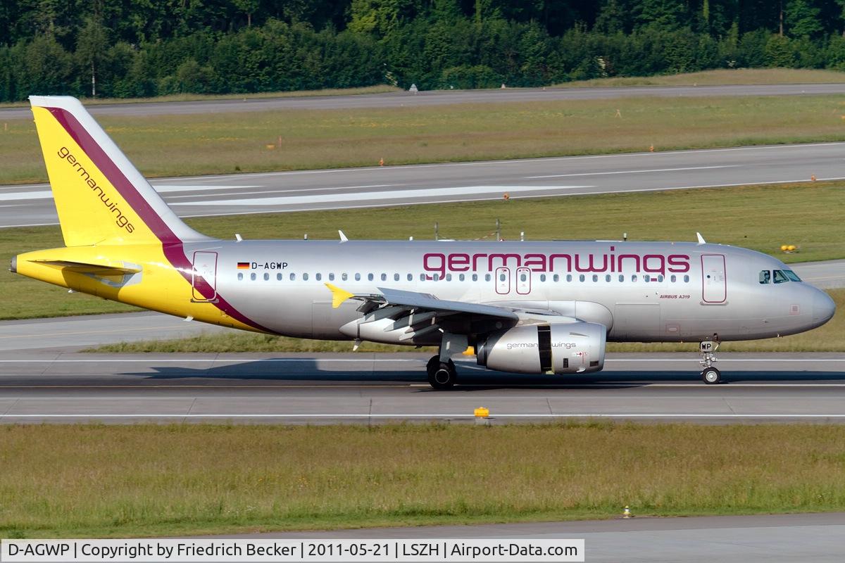 D-AGWP, 2010 Airbus A319-132 C/N 4227, decelerating after touchdown