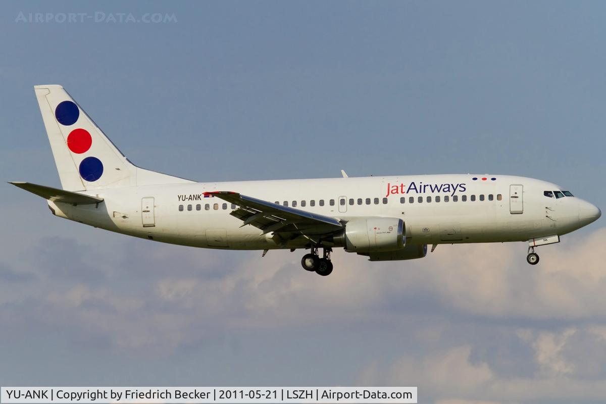 YU-ANK, 1986 Boeing 737-3H9 C/N 23715/1310, on final RW14
