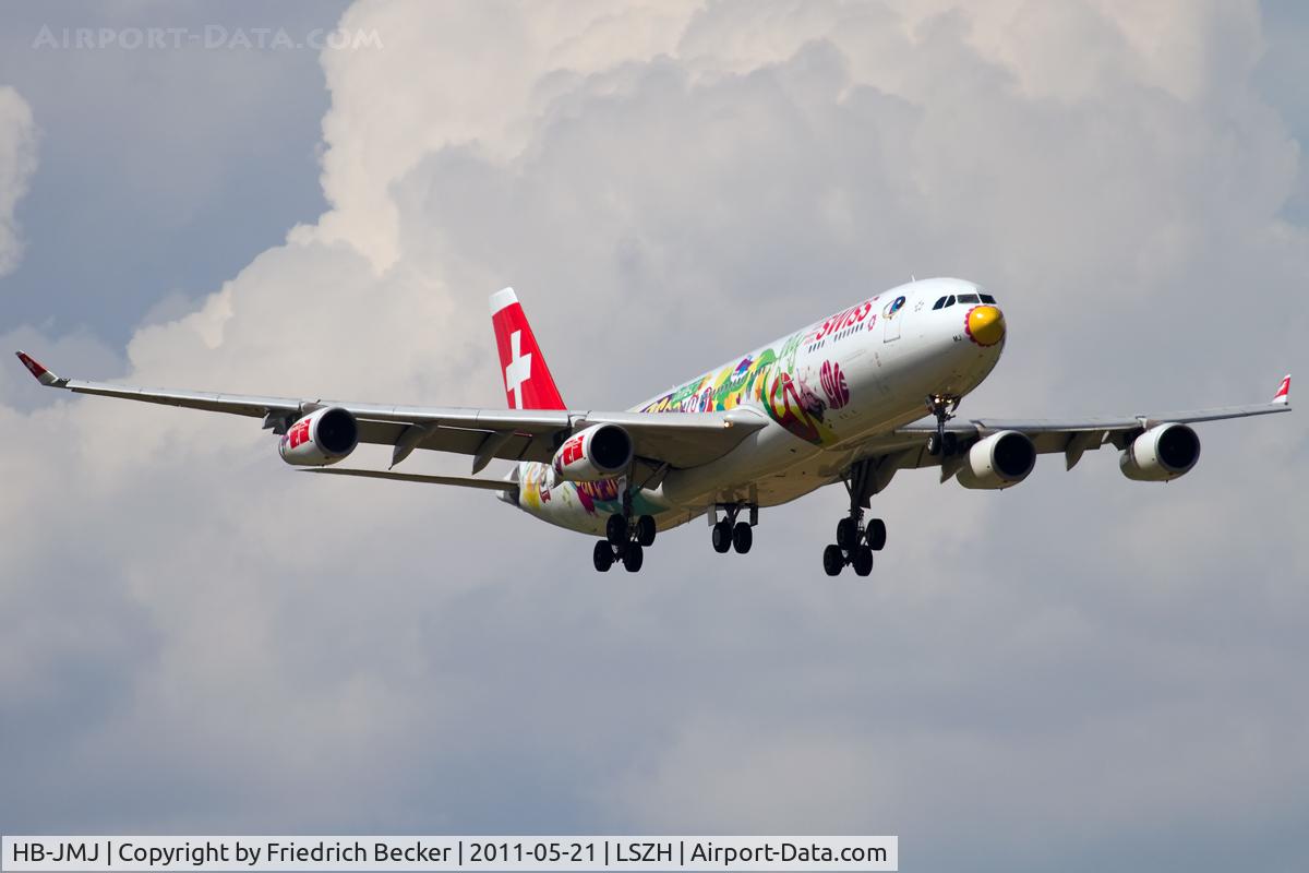 HB-JMJ, 1996 Airbus A340-313X C/N 150, on final RW14