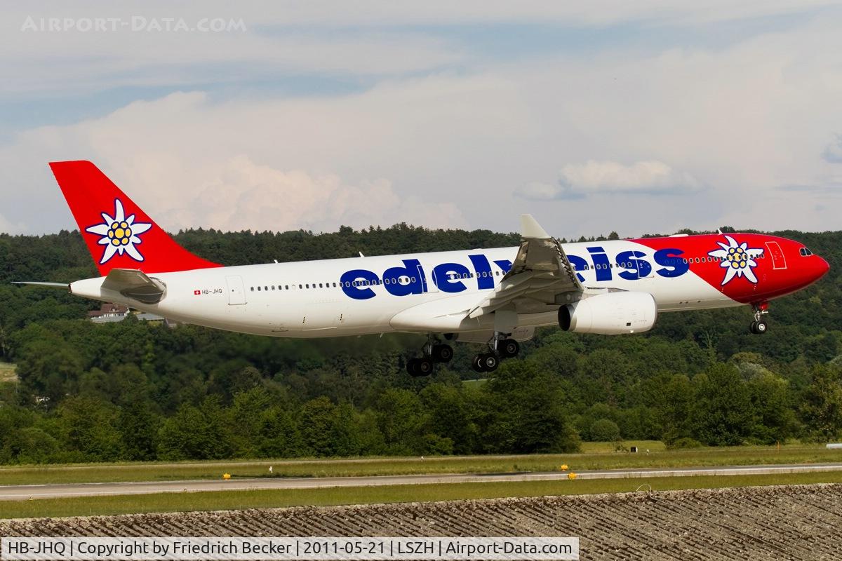 HB-JHQ, 2010 Airbus A330-343X C/N 1193, moments prior touchdown