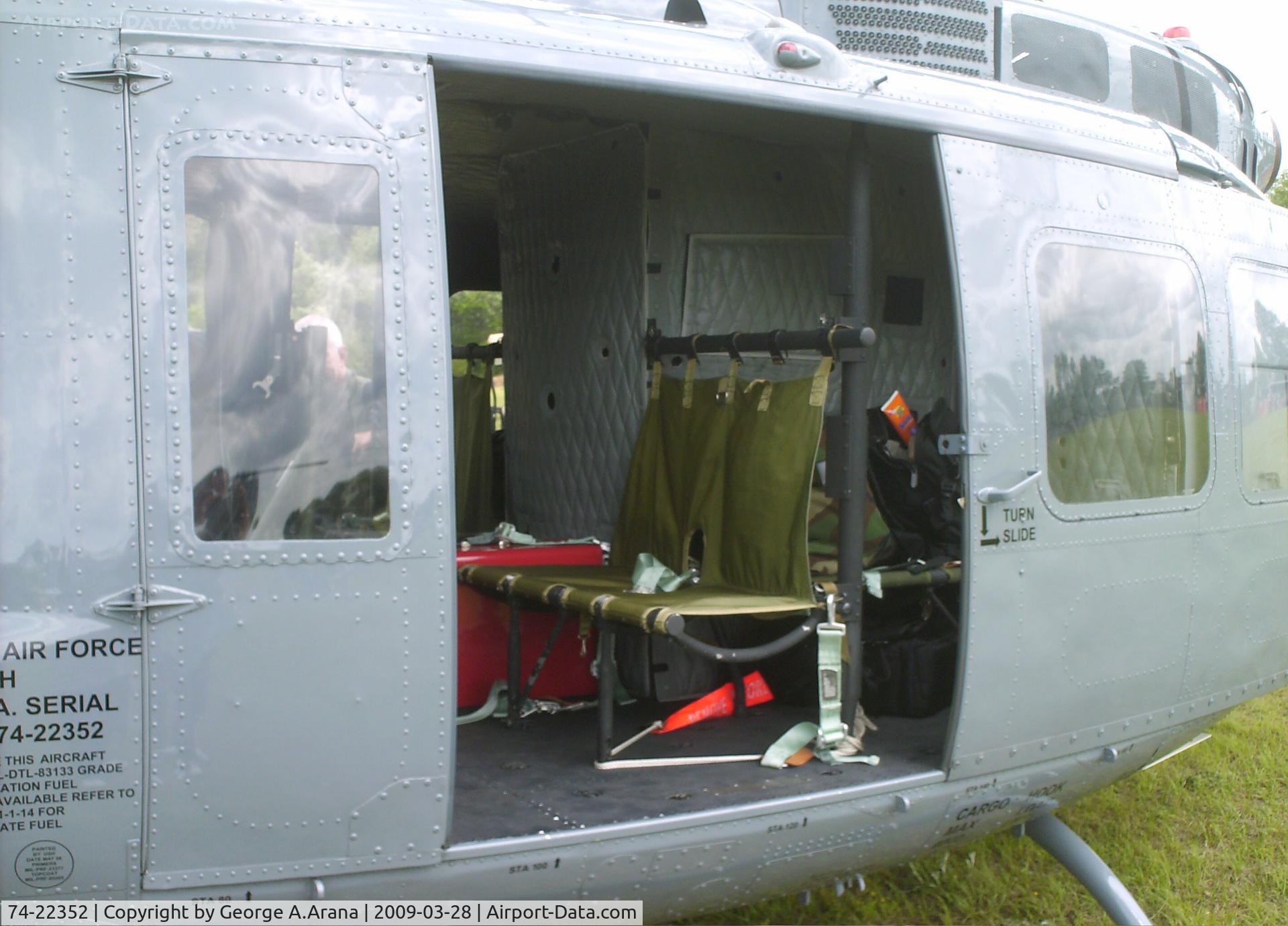 74-22352, 1974 Bell UH-1H Iroquois C/N 13676, Rear cabin as seen from port