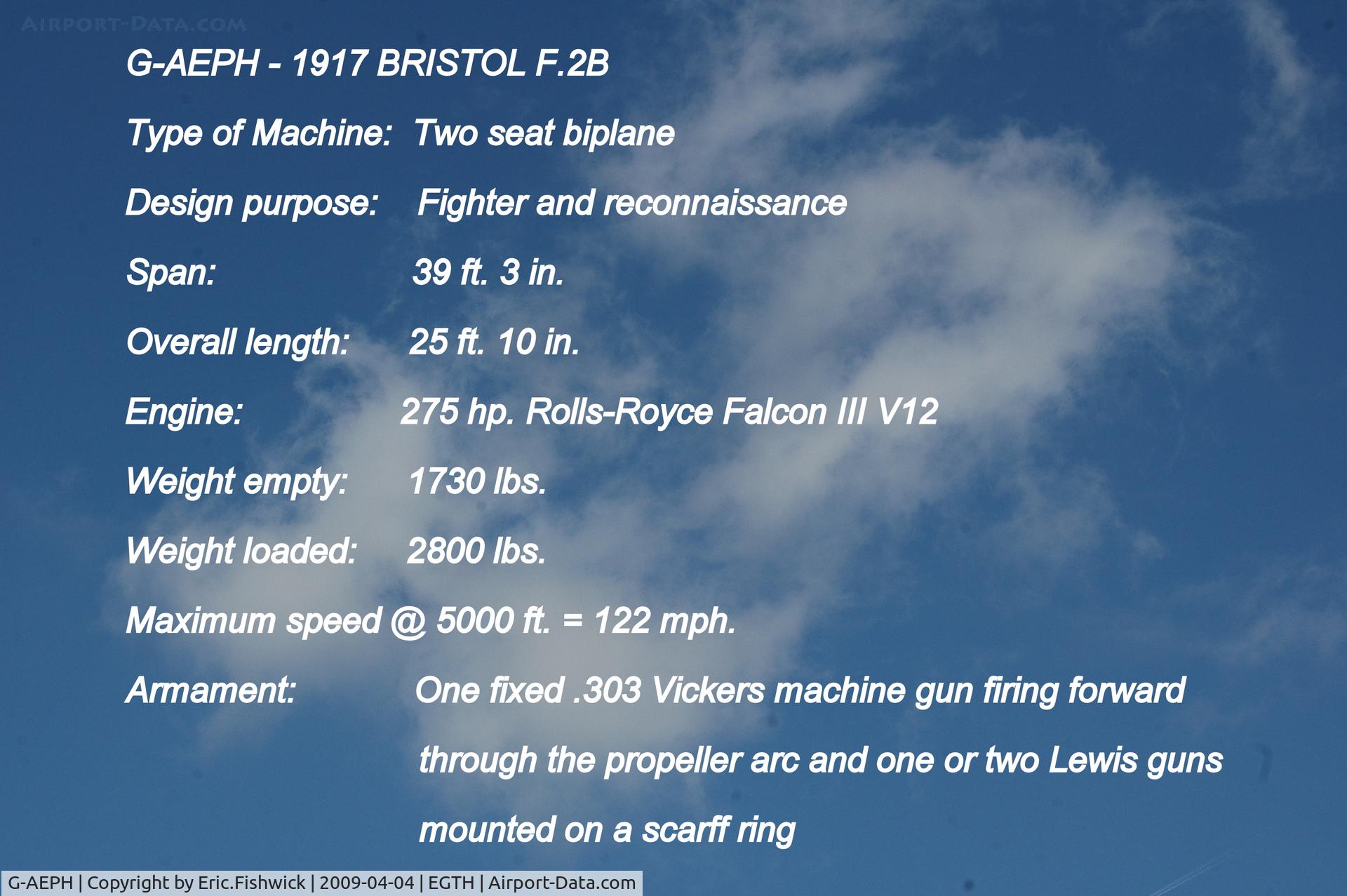 G-AEPH, 1918 Bristol F.2B Fighter C/N 7575, DESCRIPTION