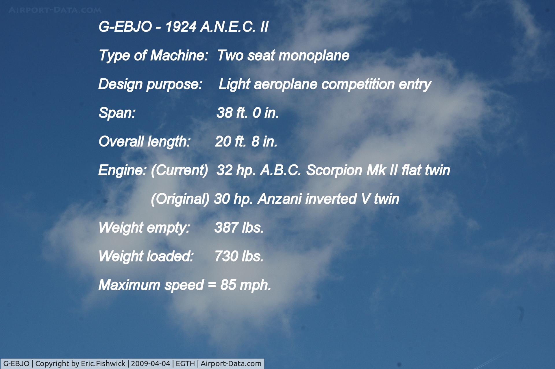 G-EBJO, 1924 Air Navigation And Engineering ANEC II C/N 1, DESCRIPTION
