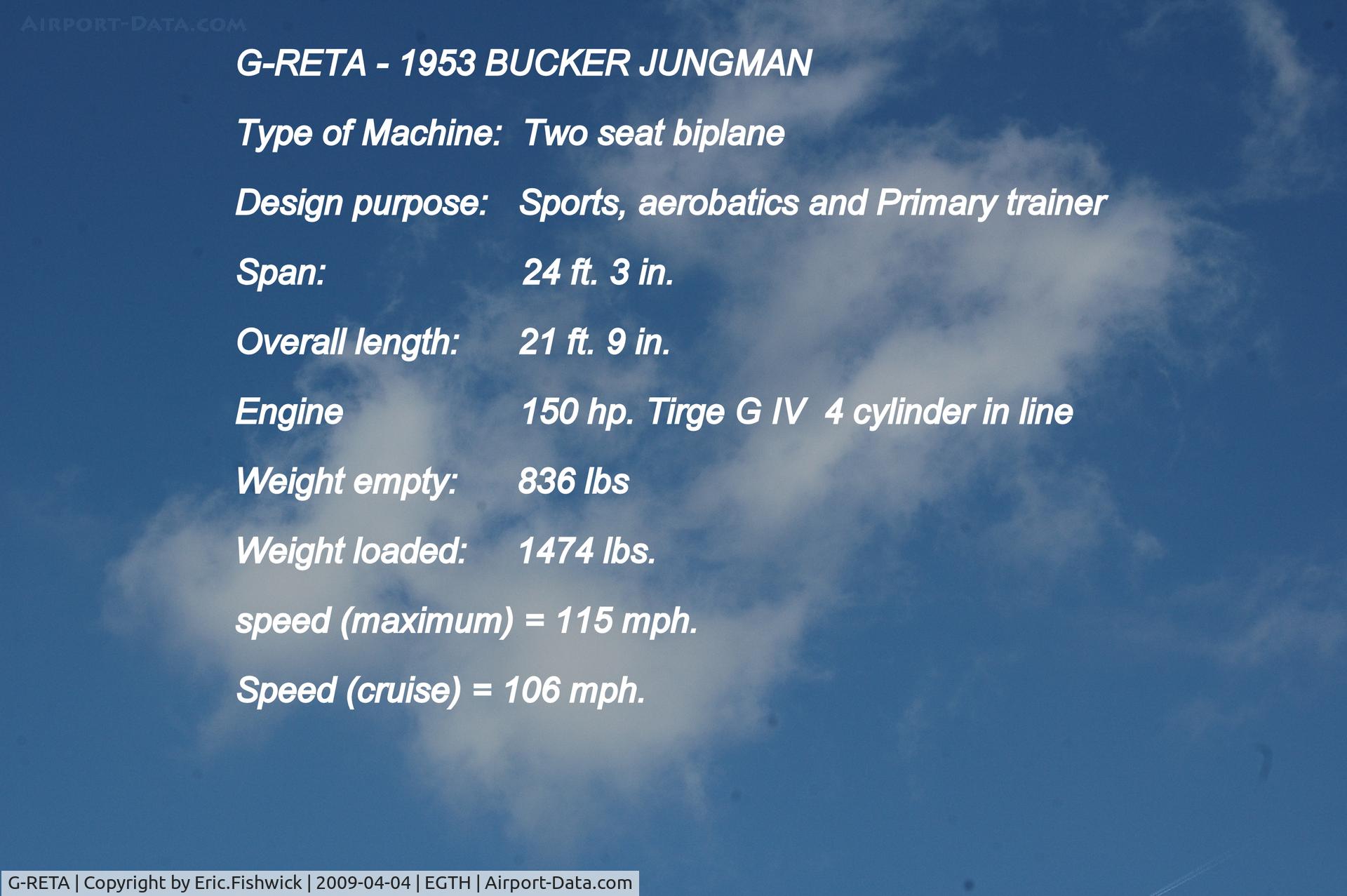 G-RETA, 1967 CASA 1-131E Jungmann C/N 2197, DESCRIPTION
